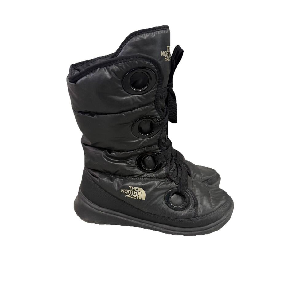 The North Face Black Lace Up Puffer Winter Snow Boots Womens Size 10